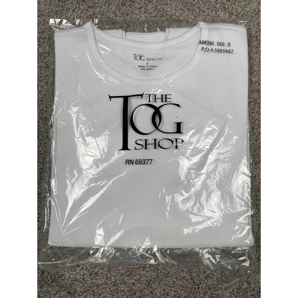 The TOG‎ Shop Shirt Womens Small White Round Neck Classic Short Sleeve Minimal